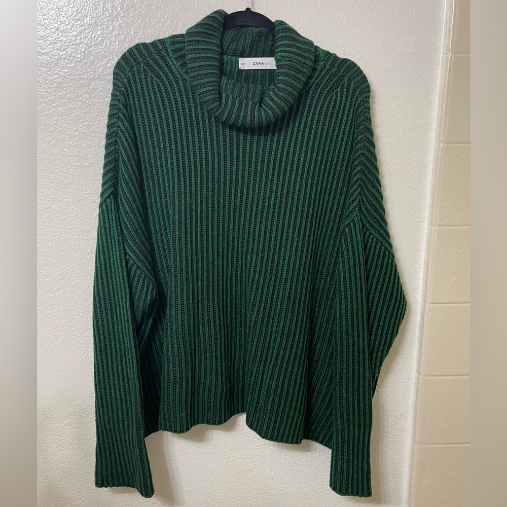 Zara Knit Oversized Turtleneck Sweater
